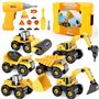 6 en 1 Démonter et Assembler Camion DIY Construction Véhicules Kit avec Jeu Perceuse Électrique pour Enfant Jeu éducatif de Garç