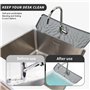 xyuayamz Tapis Robinet Evier Cuisine, Tapis Absorbant Robinetterie, Tapis de Tappetino en Silicone, avec Ventouse, Tapis de Robi