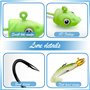 DHER Lot de 10 hameçons à tête plombée pour appâts de pêche,Pêche Hameçons Jig Hameçon de Pêche Hameçons Carpe tête, 5g g Fish H