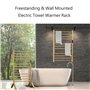 DUDYP Radiateur Sèche-Serviette Électrique Or Autoportant Et Mural Chauffe-Serviettes Électrique pour Salle De Bain avec Minuter