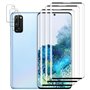 Tzstz 3+3 Pièces Verre Trempé Protecteur，pour Samsung Galaxy S20 4G/ 5G，3D couverture plein écran，Dureté 9H，Anti Rayures，Samsung