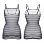 ROSVAJFY Résille Mini Robe Rayée Lingerie Femme, Sexy Transparente, Chemise de Nuit Maille Coquine Babydoll à Fines Bretelles Mo