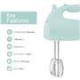 Elite Gourmet EHM003M Batteur à main électrique 5 vitesses, très puissant, avec 2 grands fouets en acier inoxydable, pour prépar