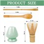 Matcha set – Matcha kit – Set de fouet matcha bambou – 4 pièces d'accessoires pour matcha avec cuillère à matcha et support en c