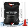 Flearitzo Sac de Douche Solaire 20L pour Camping - Douche Portable Chauffante avec Tuyau Amovible et Pommeau Idéal pour Douche C