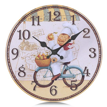 Lafocuse 30cm Horloge Murale Cuisine Bois Vintage
