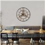 Lafocuse 60cm Horloge Murale Geante Métal, Engrenages Or Industrielle Silencieuse Pendule Murale Chiffres Romains Déco pour Salo