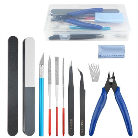 WMYCONGCONG Lot de 15 Kit d'outils pour maquettes Gundam Kit d'outils de construction pour modéliste pour bâtiments