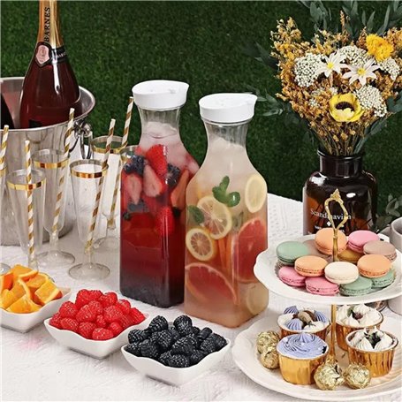Lot de 2 carafes en plastique de 1