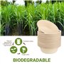 50 Bols Jetables - Bols en Carton, 500ml/17oz, Fabriqués en Matériau de Haute Qualité de Fibres de Canne à Sucre et de Paille de