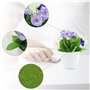 4 Pièces Petites Plantes Artificielles Fleurs Roses Mini Pot Plante Artificielle Fleurs avec Bassine Fausse Fleur Plantes en Pla