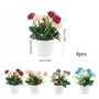 XIAQICA 4 Pièces Mini Plantes artificielles en Pot Petite Chrysanthème Boule Fleurs Artificielle Plastique Fleur Plante en Pot I
