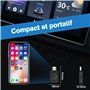 Adaptateur CarPlay sans Fil pour Apple iPhone, Adaptateur sans Fil carplay avec câble d'extension USB & USB-C/Type-C, Compatible