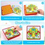 TNEDFOD Jouets en Mosaïque, Jeu Mosaique Enfant, Jouets éducatifs Montessori 12 Cartes et 46 Boutons Puzzle d'apprentissage Préc