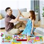 TNEDFOD Jouets en Mosaïque, Jeu Mosaique Enfant, Jouets éducatifs Montessori 12 Cartes et 46 Boutons Puzzle d'apprentissage Préc
