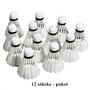 iheyfill Volants de Badminton, 12 Paquets Plume d'oie Badminton Volants ,Balles de Badminton Shuttlecock pour Intérieur, Extérie