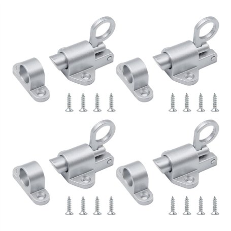 UTMACH 4 Pieces Loquet de Porte a Ressort Automatique Verrou de Porte en Aluminium Petit Loquet a Ressort Automatique avec Vis T
