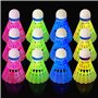 Lot de 12 volants de badminton à LED