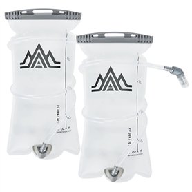 Lot de 2 poches à eau, 2 l, sac d'hydratation avec tuyau, système d'hydratation avec embout buccal et capuchon de protection, po Lot de 2 poches à eau