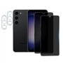 2 Pièces Verre Trempé Anti-Espion pour Samsung Galaxy S23 avec 2 Pièces Caméra Arrière Protecteur