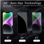 2 Pièces Verre Trempé Anti-Espion pour iPhone 14 avec 2 Pièces Caméra Arrière Protecteur, Protecteur D'écran de Confidentialité,