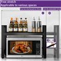devesanter Étagère Extensible pour Micro-Ondes à 2 Niveaux avec 5 Crochets, Organisateur de Cuisine, Étagères de Boulangerie pou