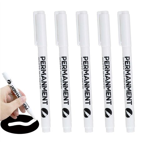 Gudemoore 5 PCS Stylo Blanc Imperméable et SéChage Rapide
