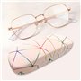 Xpieoyrm Lunettes 3 pièces avec Chiffon à Lunettes, Étui à lunettes portable personnalisé, Étui Rigide à Lunettes de Soleil en C