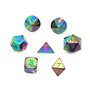 DollaTek 7PCS Metal Dice Set DND Game Polyhedral Solid Metal D&D Dice Set avec Sac de Rangement et Alliage de Zinc avec émail po
