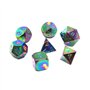 DollaTek 7PCS Metal Dice Set DND Game Polyhedral Solid Metal D&D Dice Set avec Sac de Rangement et Alliage de Zinc avec émail po