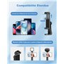 CIRYCASE 177cm Trepied Smartphone, Portable Tête de Trépied Appareil Photo Extensible en Aluminium avec Télécommande sans Fil, P