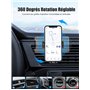 Glangeh Support Telephone Voiture Grille Aération [2025 Crochet Amélioré] Rotation 360° & Libération en Touche Compatible avec i