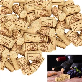 QINERSAW 100PCS Bouchon de Vin Réutilisable Bouchons en Liège Naturel Bouchon de Vin Liege Bouchon de Bouteille de Vin en Bois B