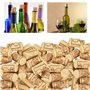 QINERSAW 100PCS Bouchon de Vin Réutilisable Bouchons en Liège Naturel Bouchon de Vin Liege Bouchon de Bouteille de Vin en Bois B