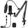 Aveek Microphone Condensateur USB avec Bras – Micro en Métal