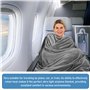 WEGREAT Couverture de voyage ultra légère et chaude - 127 x 152 cm - Coussin 2 en 1 - Couverture d'avion ultra légère - Pliable 