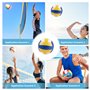 WIYETY Ballon de Beach-Volley Taille Officielle 5 : Volleyball Souple avec Pompe, Doux au Toucher pour Entraînement Sportif et J