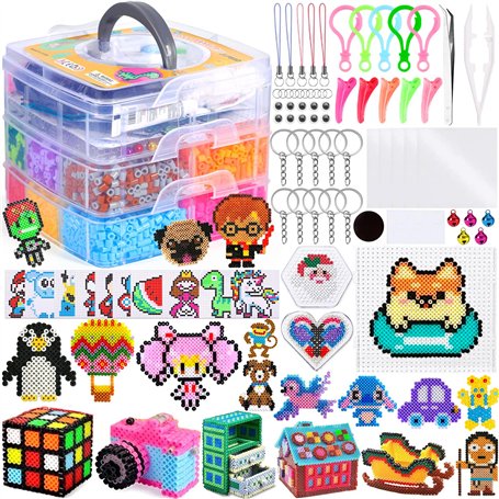 NLMWTI Set de Perles à Repasser 11000 Pièces avec Boîte de Rangement