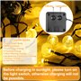 BBLTIFF 12M 60 LED Guirlande Lumineuse Exterieure, IP65 Étanche 8 Modes Guirlande Solaire Exterieur, Lampe Solaire Exterieur Dec