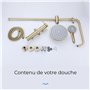 DILECI - Colonne de Douche en Or Brossé avec Mitigeur – Design Luxueux et Économiseur d’Eau – Pomme de Douche Rotative, Douchett