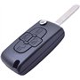 ANGOFIZ Coque Clé Télécommande 4 Boutons CE0523 Lame VA2 Compatible avec Peugeot 807 1007 Citroen C8 Fiat ULYSSE