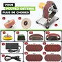 SI FANG Mini Ponceuse à Bande électrique Kit d'affûtage de Couteau, Petite Meuleuse d'établi, 7 Vitesses réglables, Pour le Trav