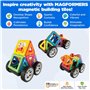 Magformers WOW Plus Magnetic Building Blocks Toy. Makes 30 Different Cars With Detachable Race Driver. STEM Toy With 18 Pieces.,