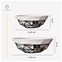 FRIHET Lot de 2 corbeilles à pain modernes 2 en 1 - Corbeille à fruits - Métal - Insert lavable en 100 % coton - Rondes - Noir -