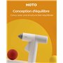 HOTO Pistolet à Colle Chaude sans Fil, Hot Glue Gun 30S Chauffage Rapide, avec 10 Bâtons de Colle, Recharge de Type-C, 2000mAh,