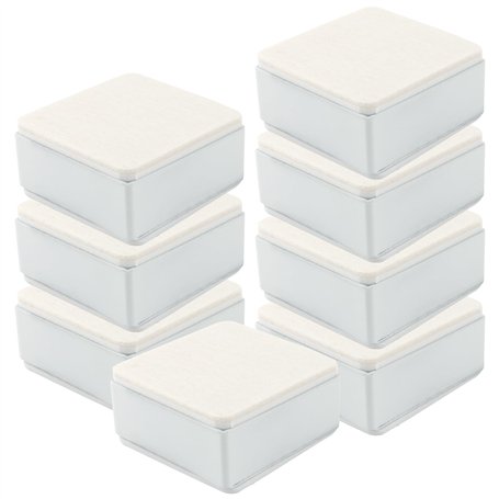 UNGFEI Lot de 8 rehausseurs de meubles carrés blancs de 3 cm