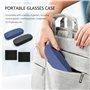 ATBUSS Lot de 2 Étuis à Lunettes Unisexe Avec 2 Chiffons, Boîte de Rangement Pour Lunettes de Soleil, Portable et Rigide - Noir
