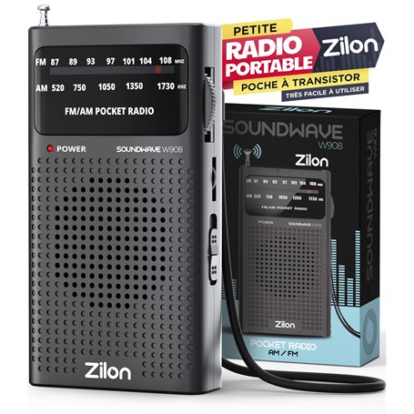 Radio Portable Petite à Piles Transistor FM AM avec Écouteurs Kit d'urgence avec Excellente Réception Petit Syntoniseur de Poche