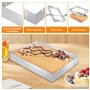 Cadre Patisserie Rectangulaire, Extensible Moule Carré, Moule Rectangulaire Patisserie avec 2 Spatule, Moule à Gâteau Rectangle 