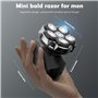 Rasoir Tete Chauve Homme, Rasoir Electriques Hommes, 6D Flexible Tête de Rasage, Tête Magnétique, Utilisable à sec et Sous L'eau